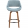Fabrico 26" Counter Stool in Blue Fabric & Walnut Wood (Set of 2)